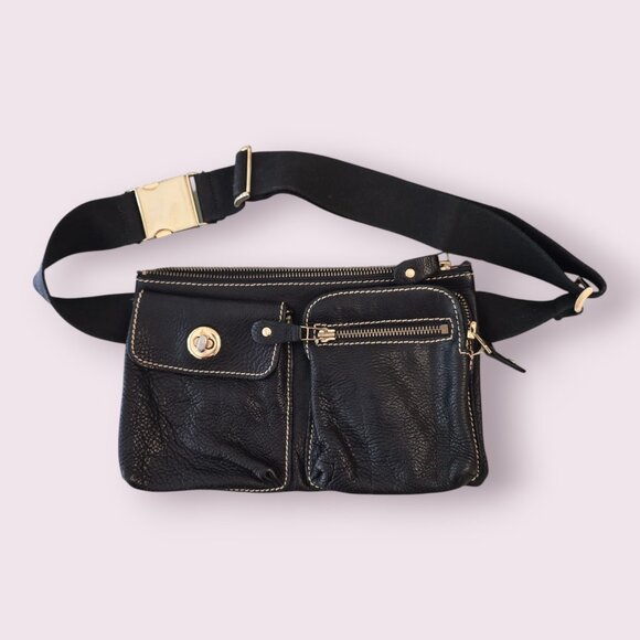 Roots Leather Belt Bag / Crossbody – Black - Picture 1 of 3